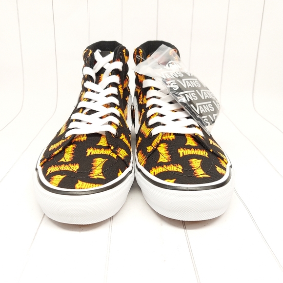 Vans Skate SK8-Hi Sneakers Thrasher Logo Shoes - Picture 3 of 12